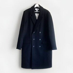 H&M Modern Essentials David Beckham Men’s Double Breasted Wool Coat Size 46R New
